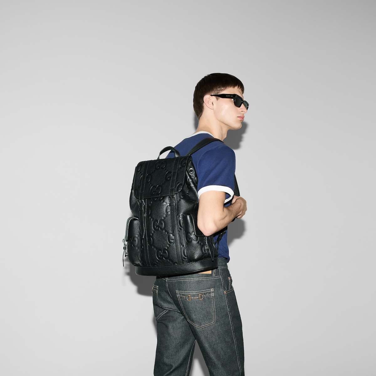 Gvc*1 Jumbo GG Large Backpack  Black For Men 13.4 In/ 34 Cm 625770 AABZF 1000