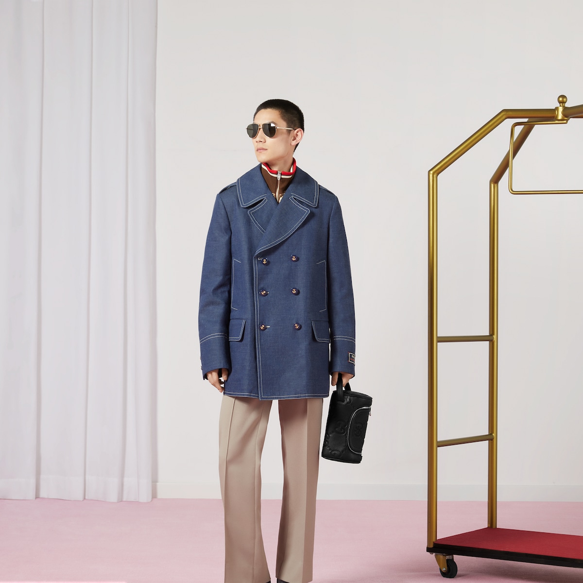 Gvc*1 Jumbo GG Small Toiletry Case Black 9.4 in/ 24 cm 739378 AABY0 1000