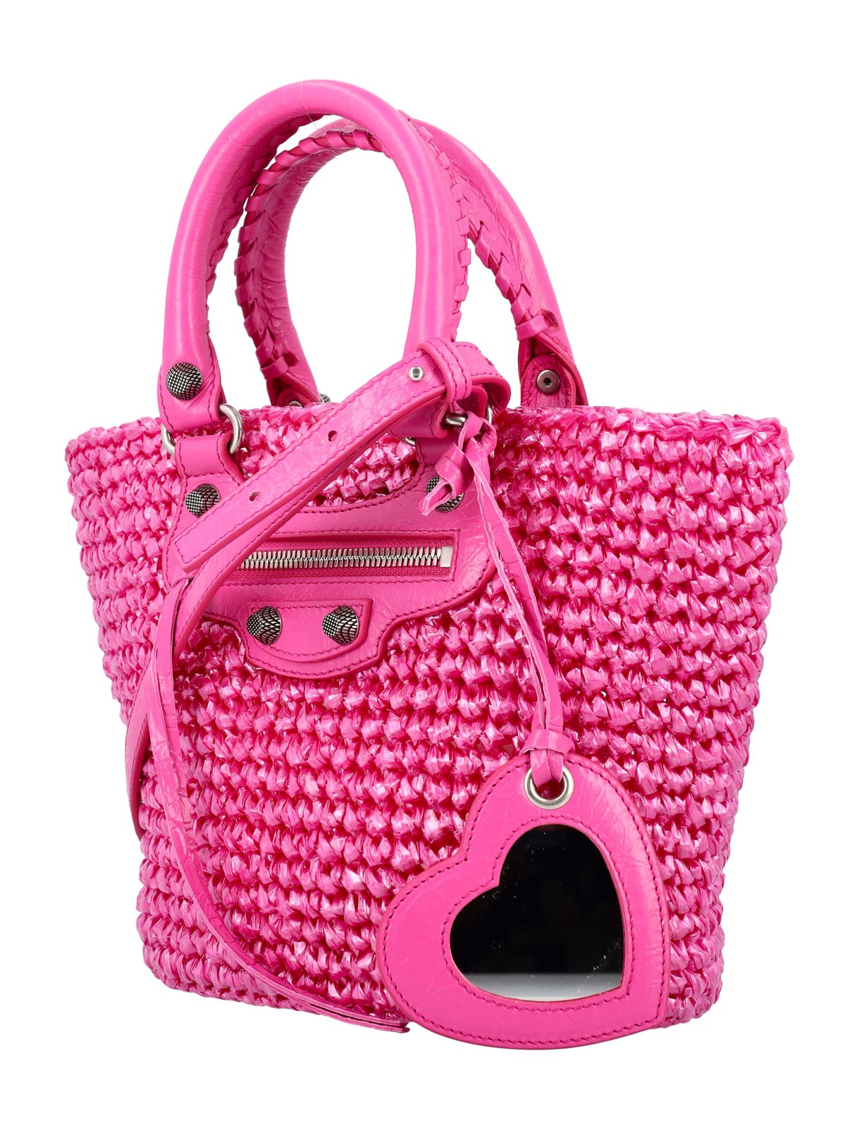 Ba1en*iaga Le Cagole Small Panier Tote Bag Pink For Women 11 Inches/ 28 Cm 7861872AA19