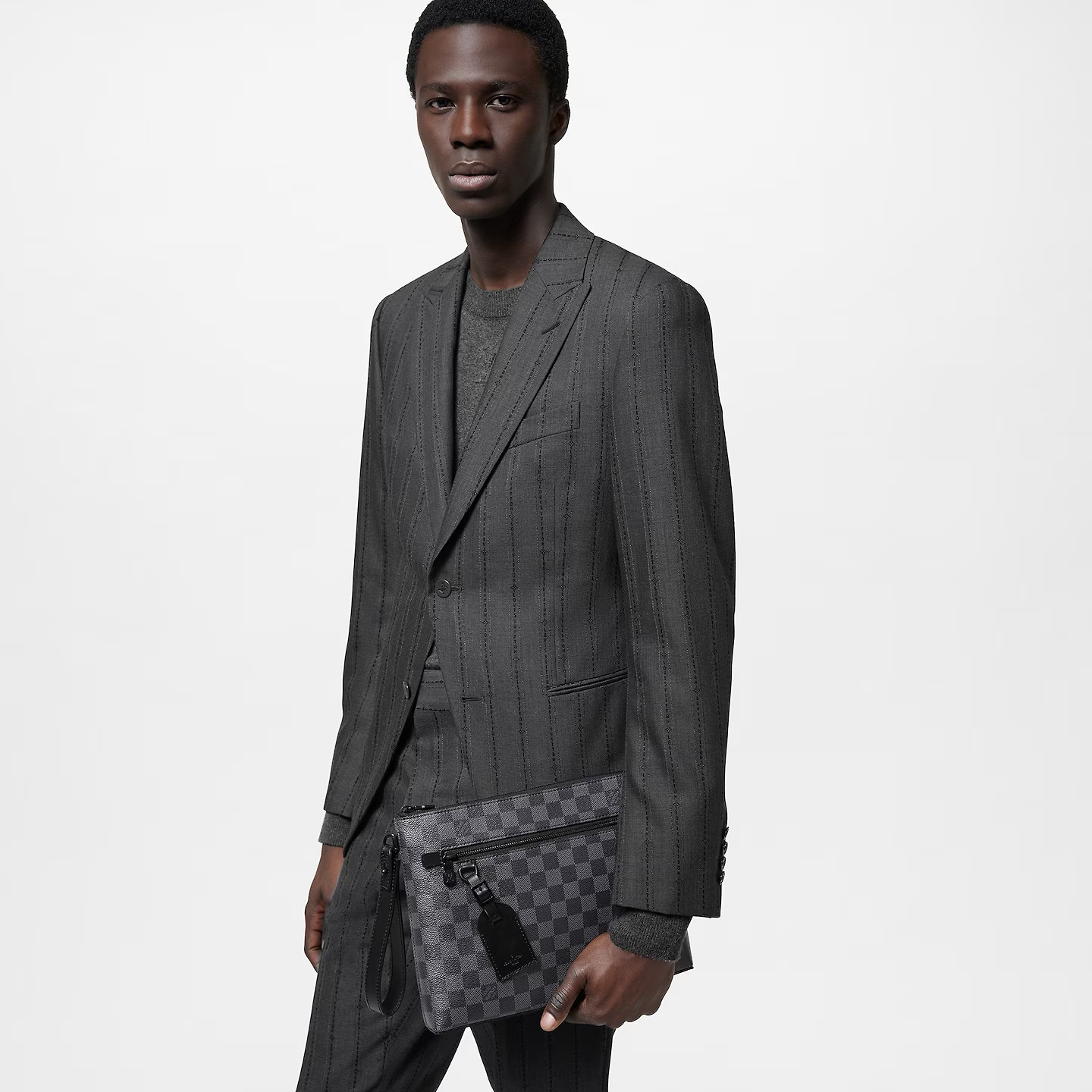 L0vis Vvtt0n Takeoff Pouch Wallet Black For Men 11.8in/30cm N40505