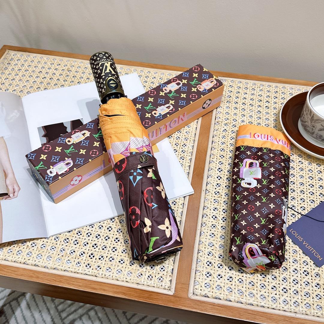 L0vis Vvtt0n Monogram Printed Umbrella Brown