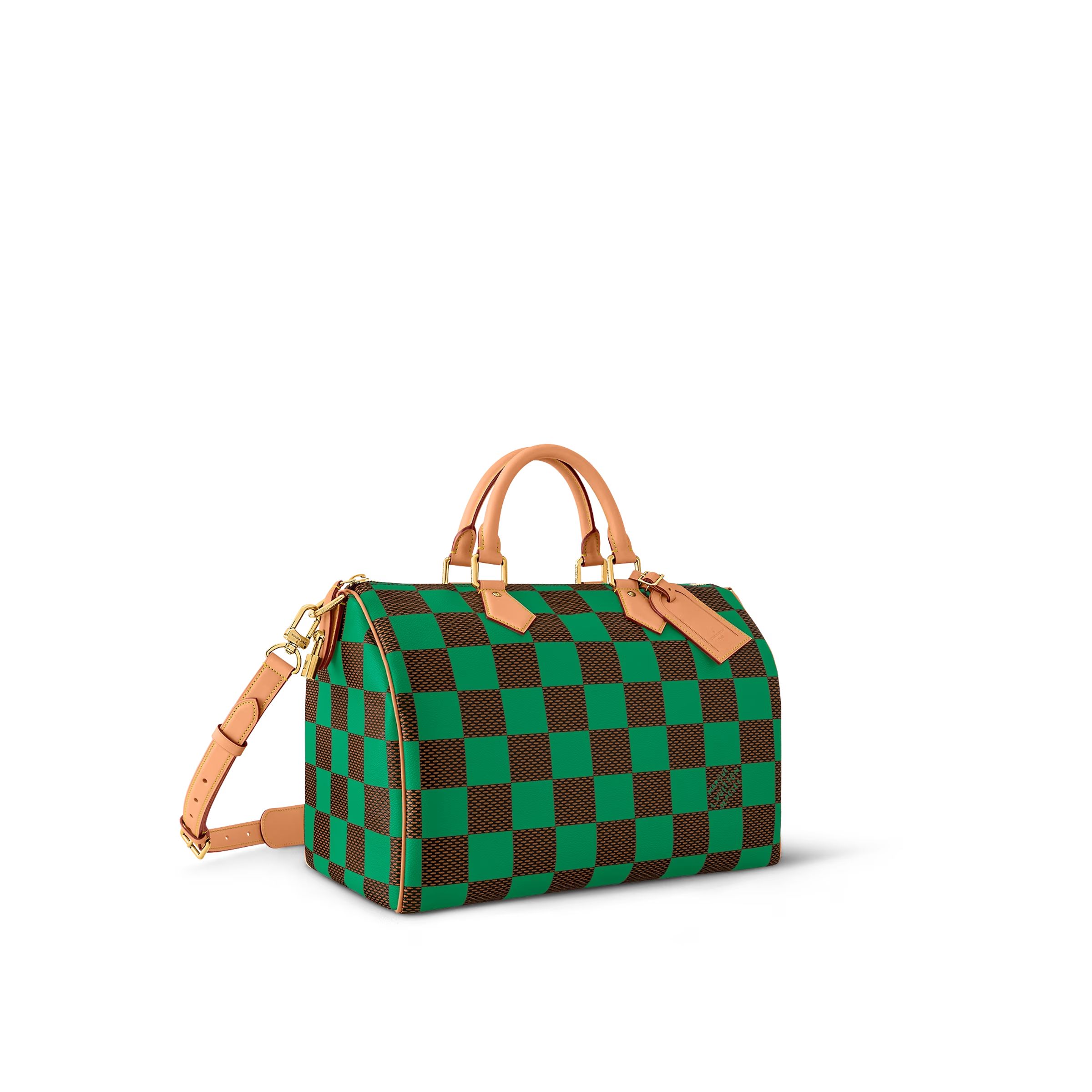 L0vis Vvtt0n Speedy 40 Bandoulière Damier Pop Green For Men 15.7 Inches/ 40 Cm N40579