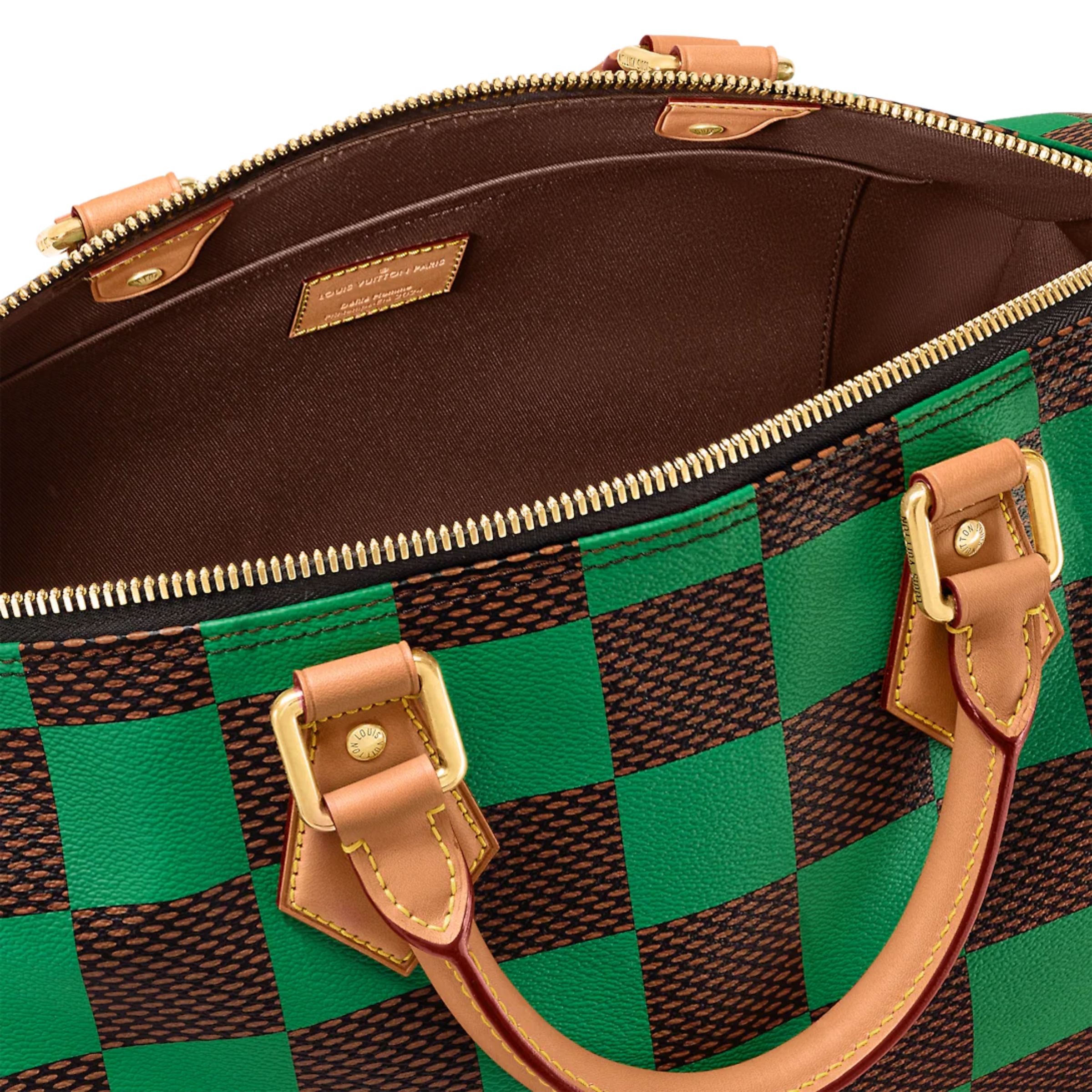 L0vis Vvtt0n Speedy 40 Bandoulière Damier Pop Green For Men 15.7 Inches/ 40 Cm N40579