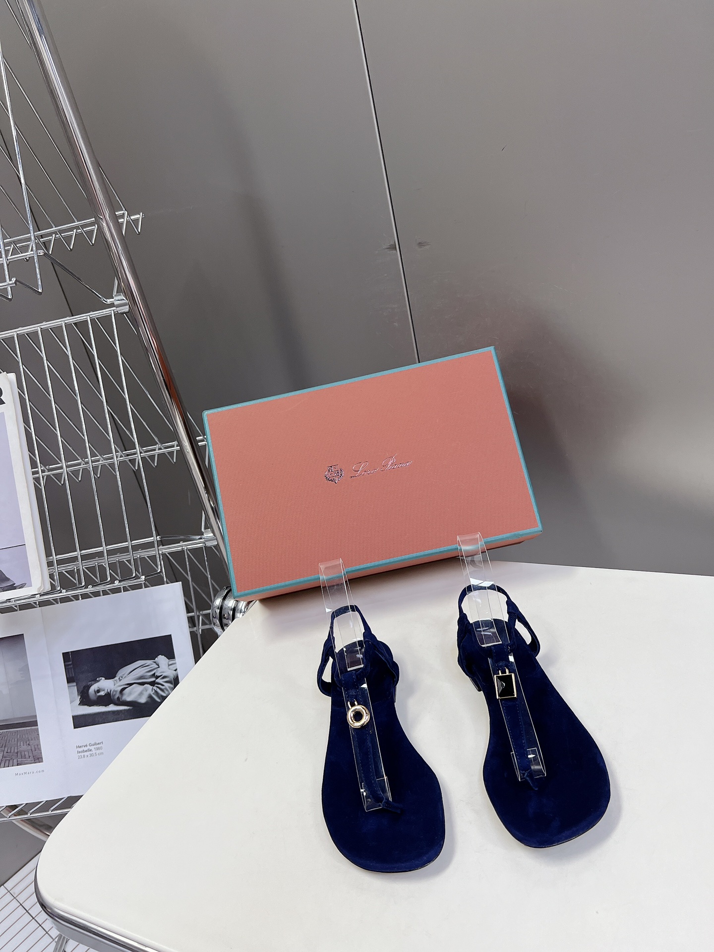 L0r0 P1ana Mindil Sandal Navy Blue For Women – FAO1561 W000