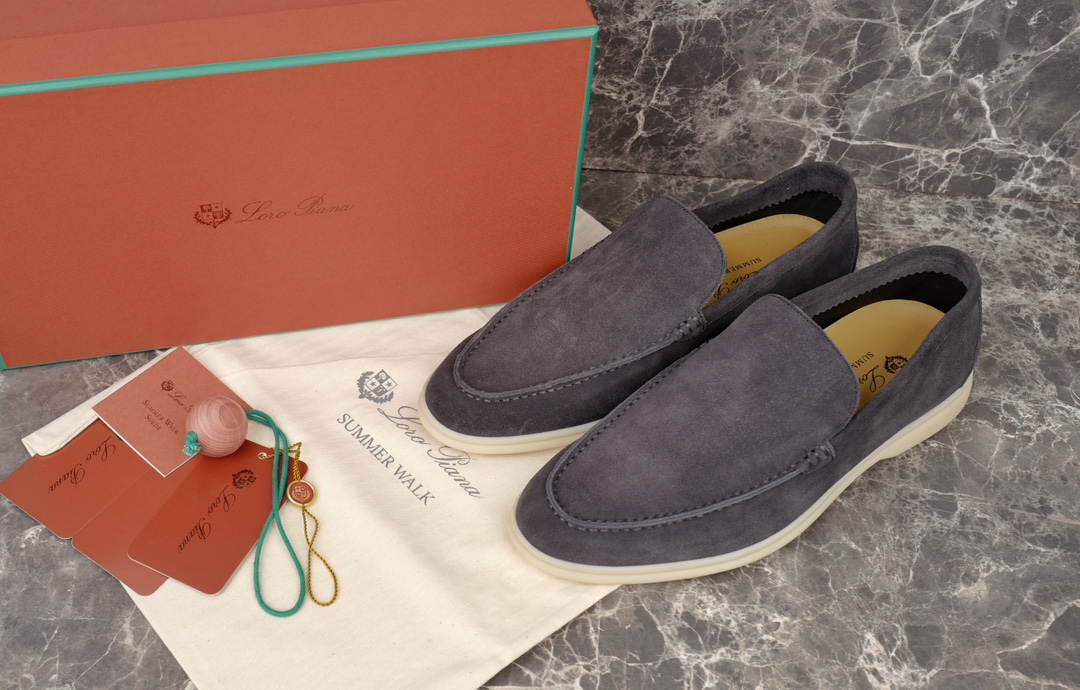 L0r0 P1ana Summer Walk Loafers Caviar For Men FAE8124_MB97