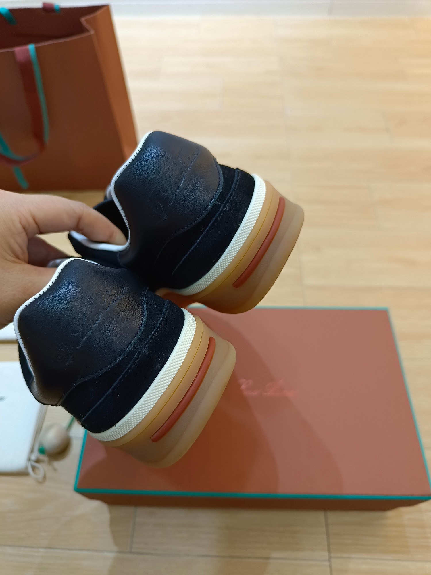 L0r0 P1ana Tennis Walk Sneakers Navy Blue For Men FAN8505