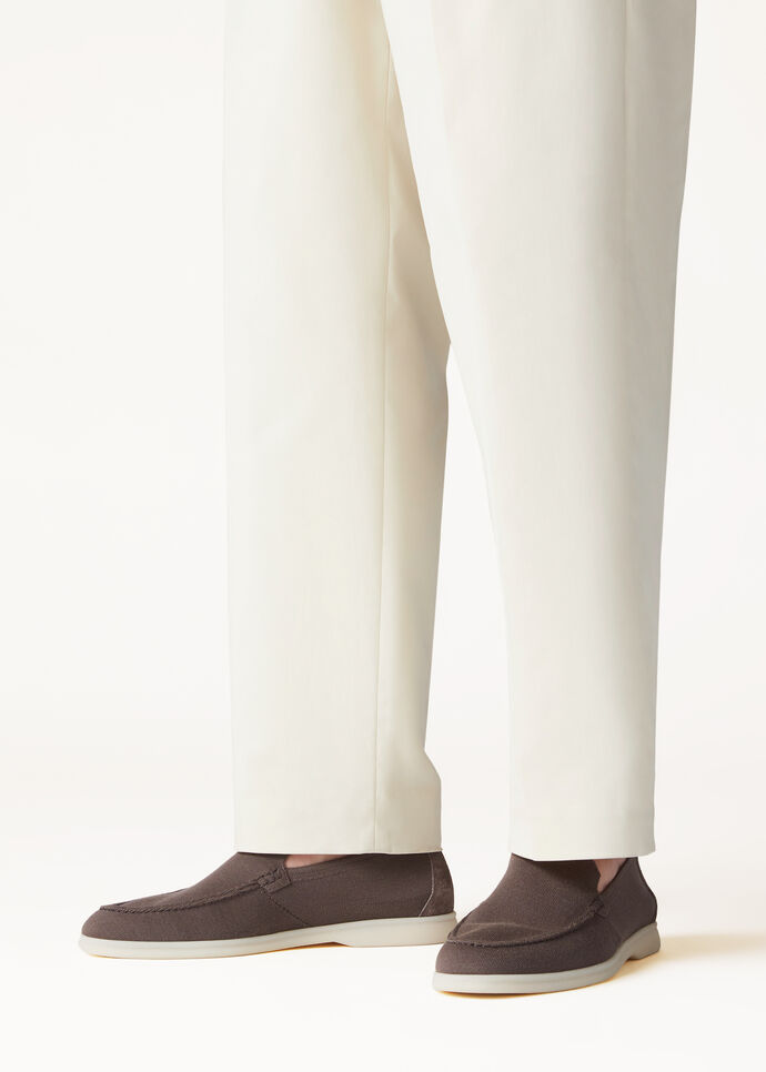 L0r0 P1ana Summer Knitted Loafers Brown For Men FAE8127