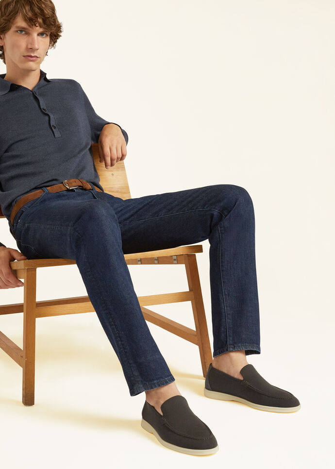 L0r0 P1ana Summer Walk Knitted Black For Men FAM1581