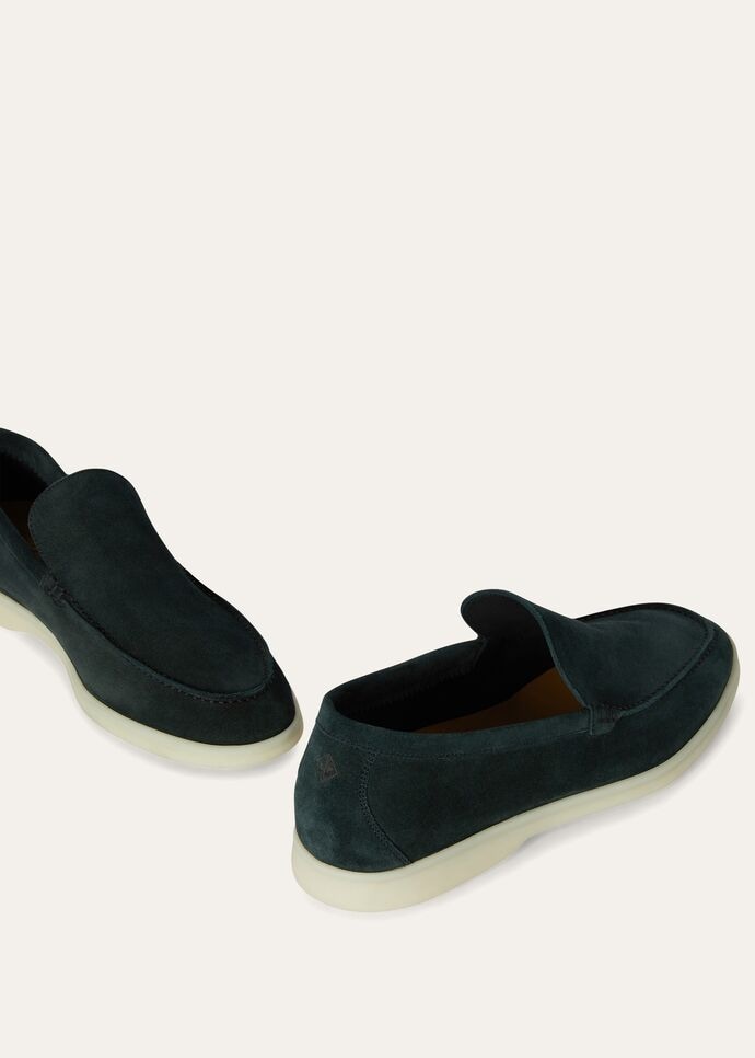 L0r0 P1ana Summer Walk Loafers Dark Green For Men FAI3276