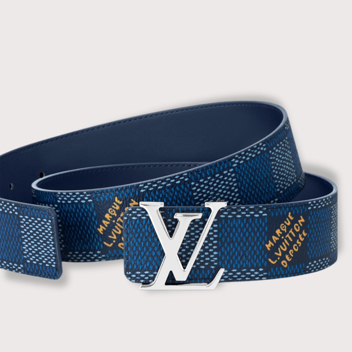 L0vis Vvtt0n LV Initiales 40mm Reversible Belt Blue For Men M8645V
