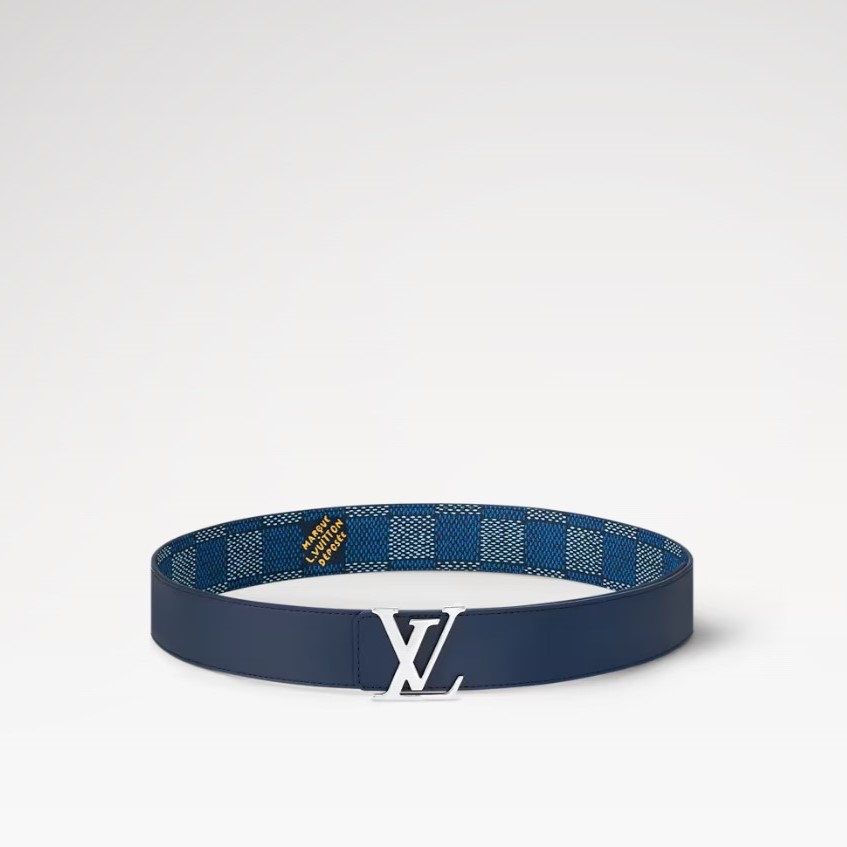 L0vis Vvtt0n LV Initiales 40mm Reversible Belt Blue For Men M8645V