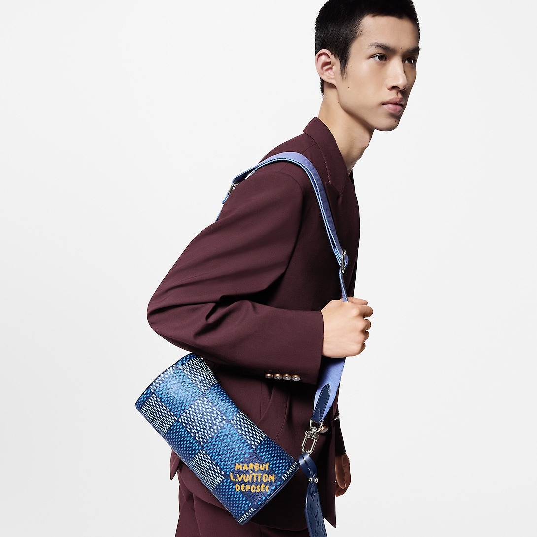 L0vis Vvtt0n Soft Polochon PM Bag Blue For Men N40695 10.2in/25.9cm