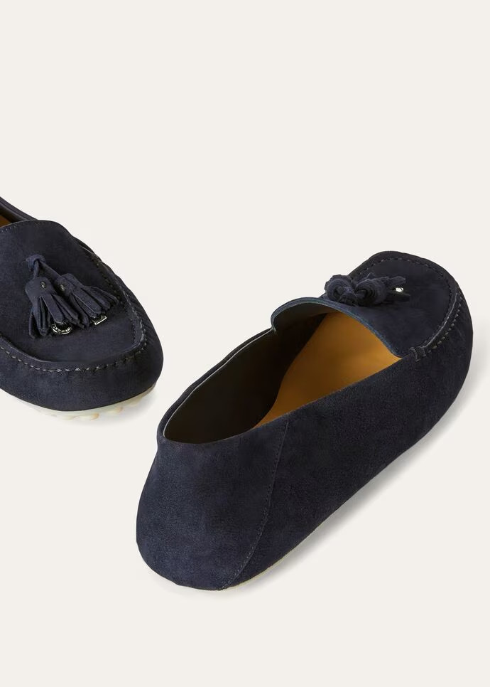 L0r0 P1ana Dot Sole Walk Loafers Navy Blue For Women – FAN0109 W000