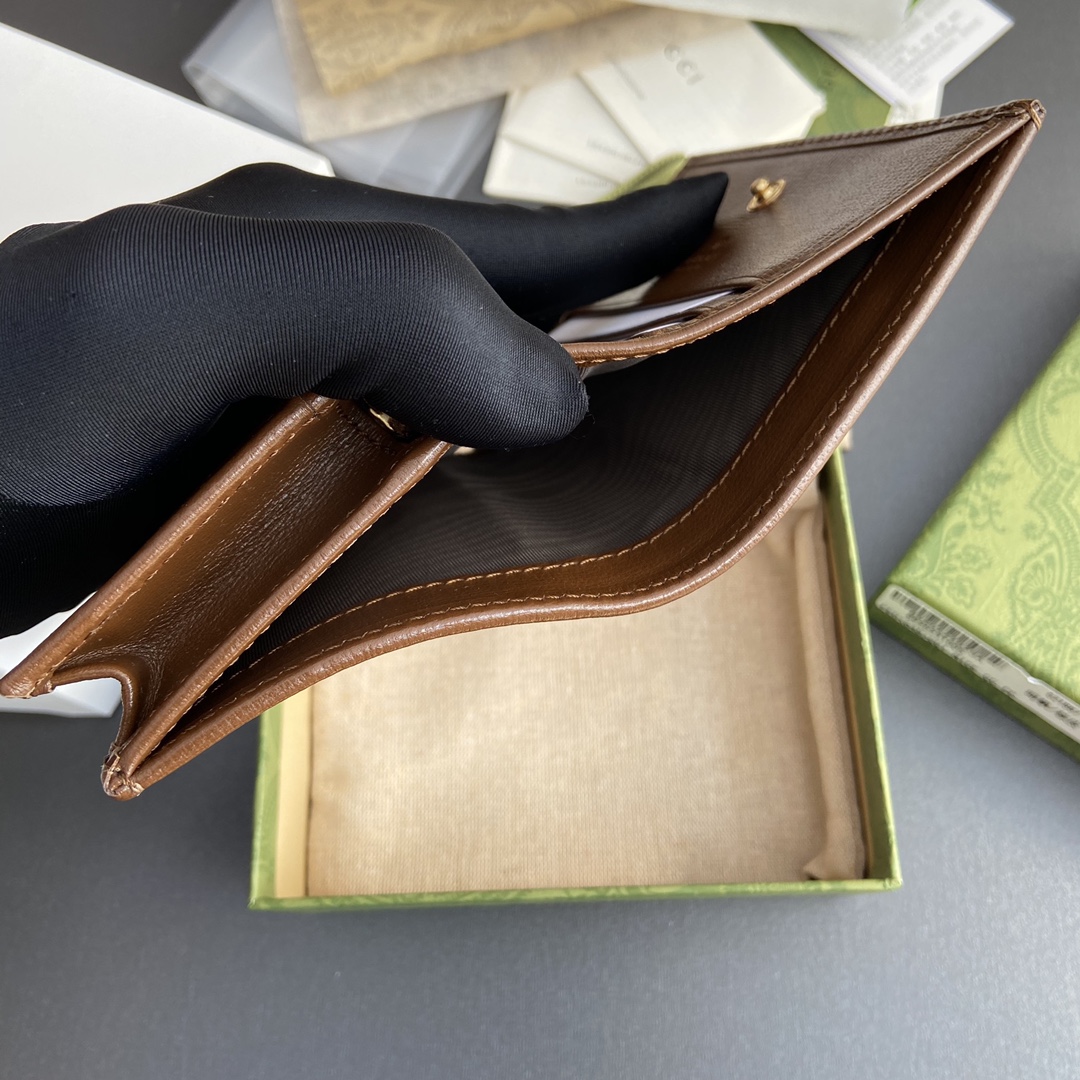 Gvc*1 Horsebit 1955 Card Case Wallet Brown For Women 4.3in/11cm 621887 92TCG 8563