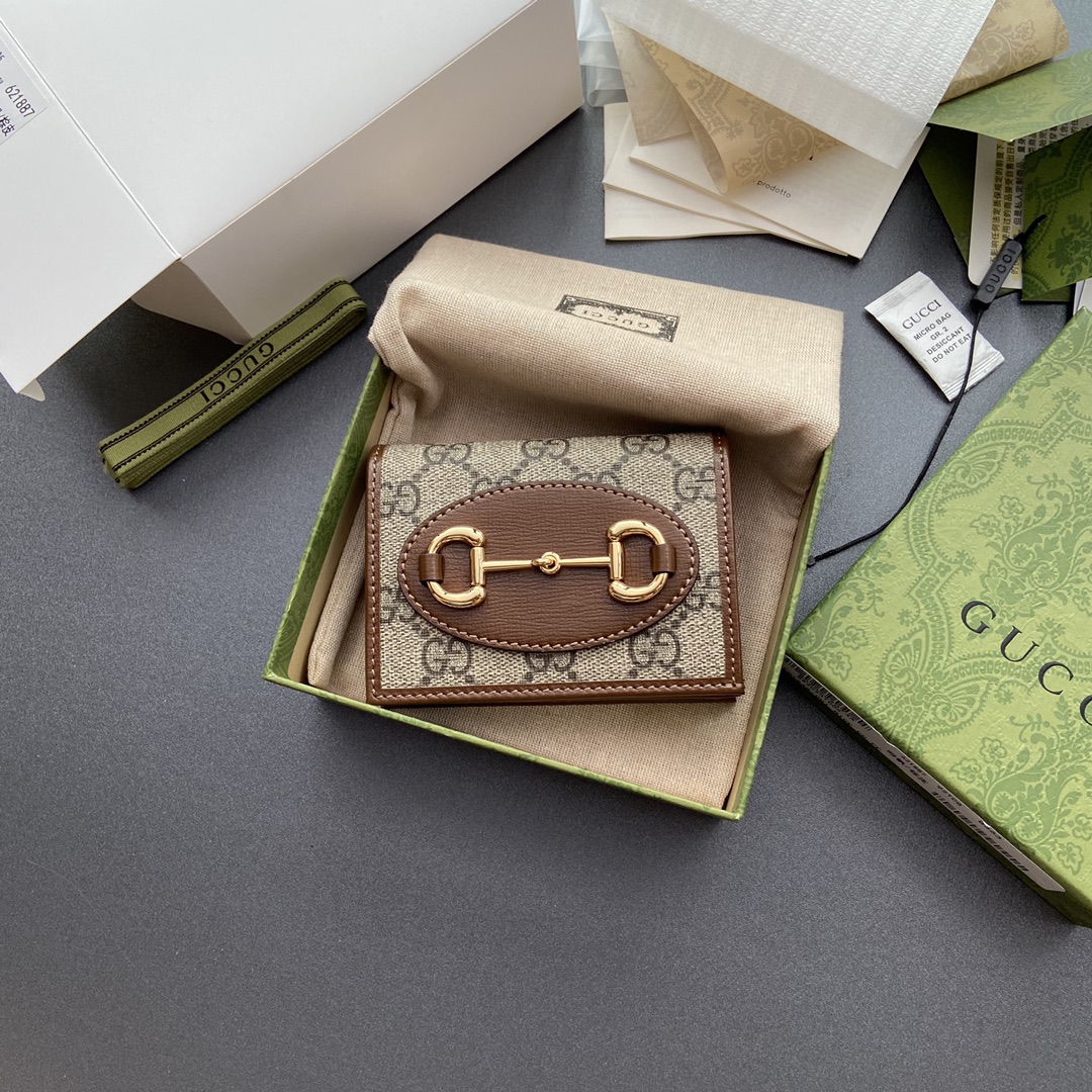 Gvc*1 Horsebit 1955 Card Case Wallet Brown For Women 4.3in/11cm 621887 92TCG 8563