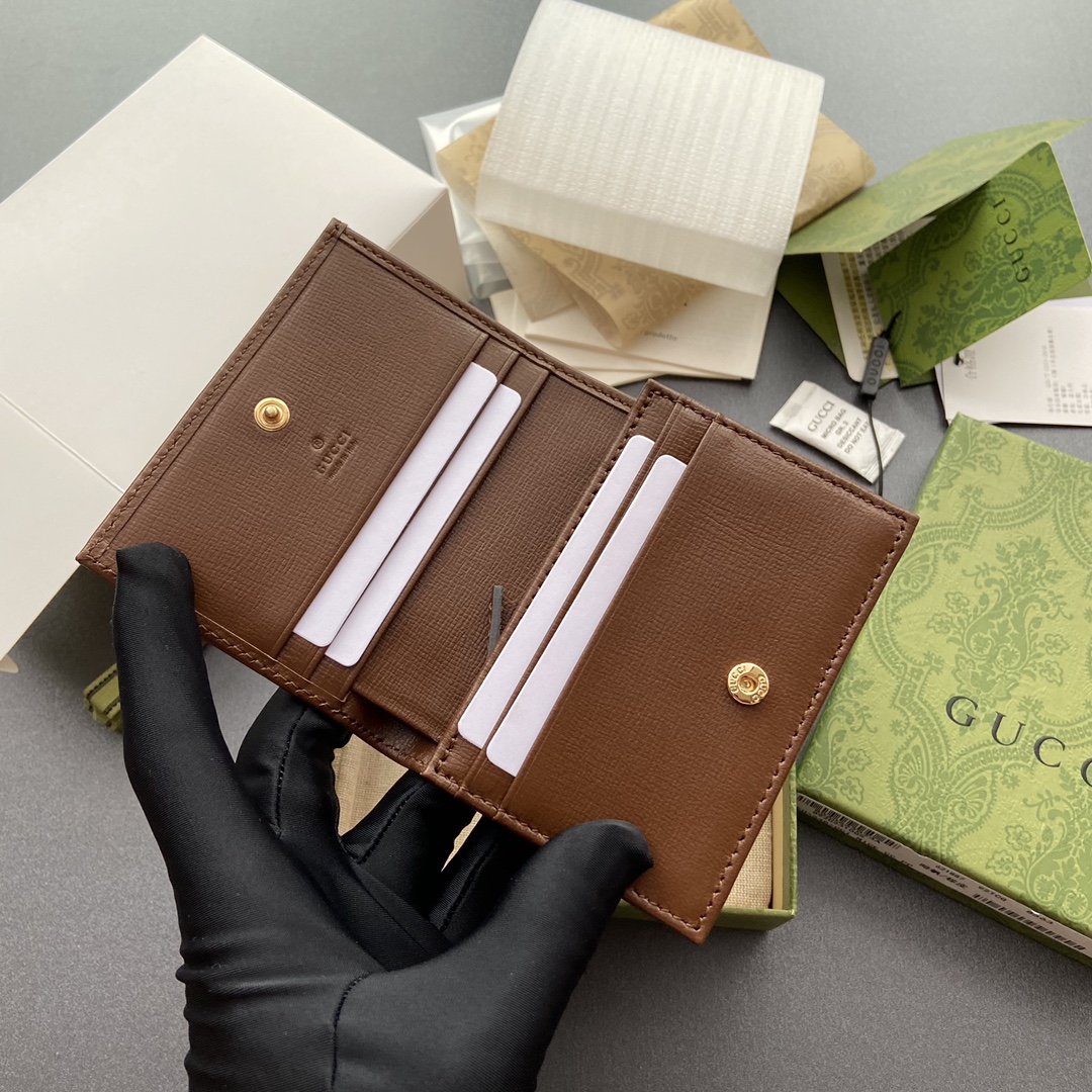 Gvc*1 Horsebit 1955 Card Case Wallet Brown For Women 4.3in/11cm 621887 92TCG 8563