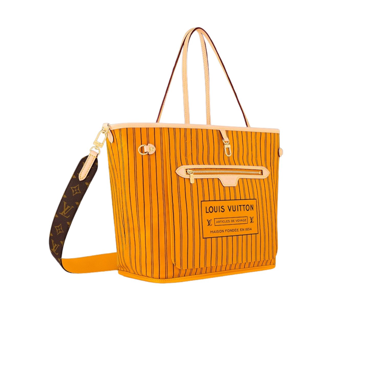 L0vis Vvtt0n Neverfull Bandoulière Inside Out MM Jaune For Women 31cm/12.2in – M11947