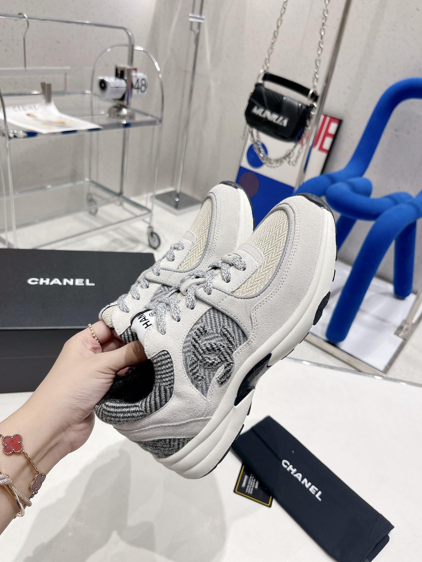 Ch**el Sneakers Grey For Women