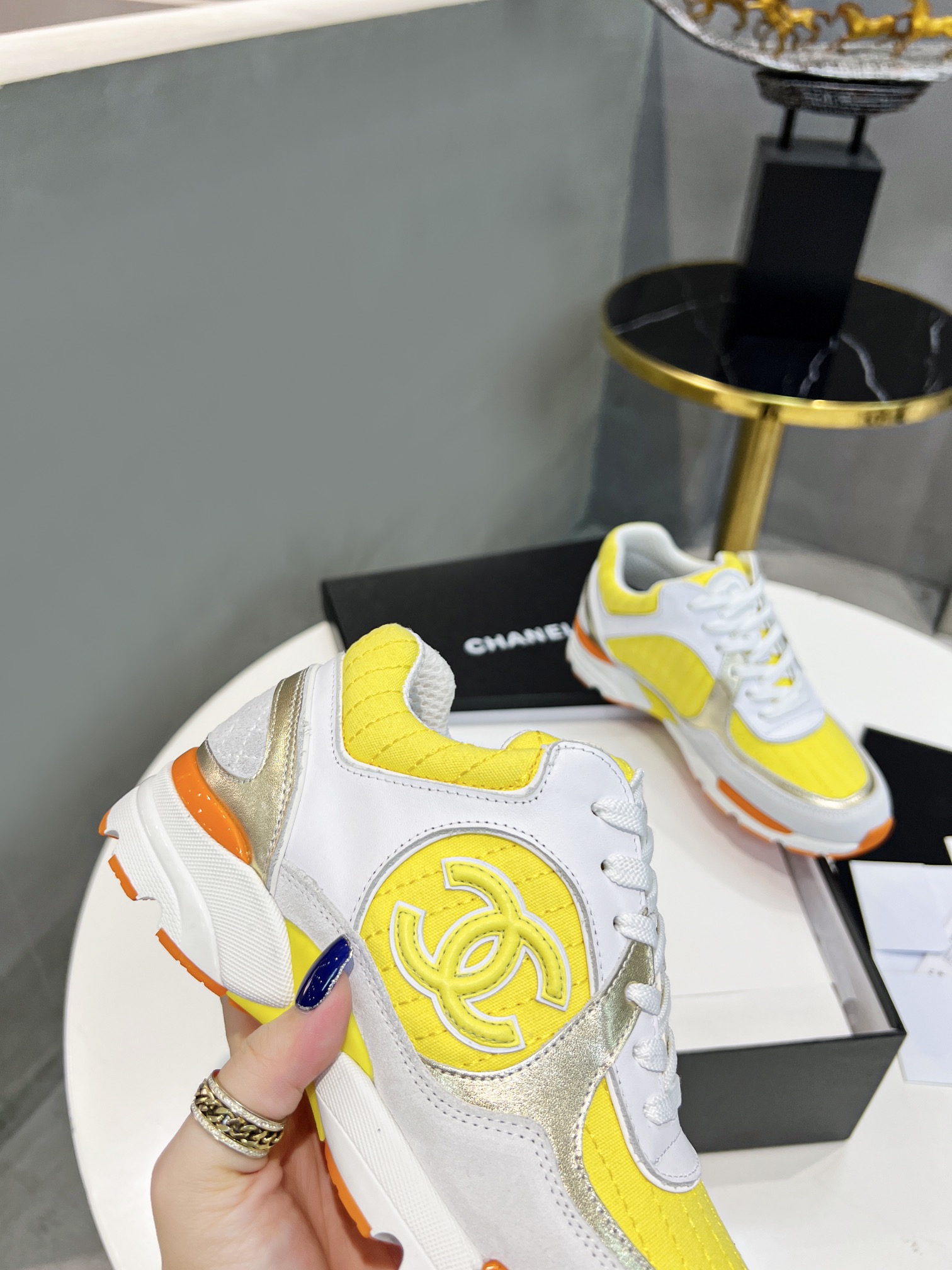 Ch**el Sneakers Yellow For Women