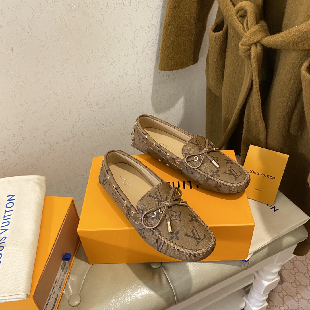 L0vis Vvtt0n Gloria Flat Loafer Brown For Women