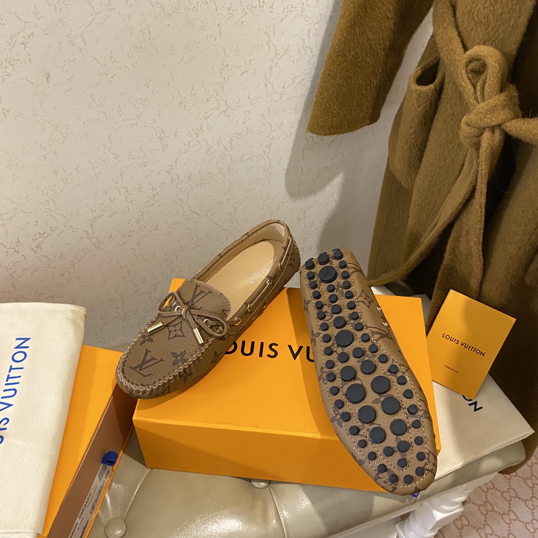 L0vis Vvtt0n Gloria Flat Loafer Brown For Women