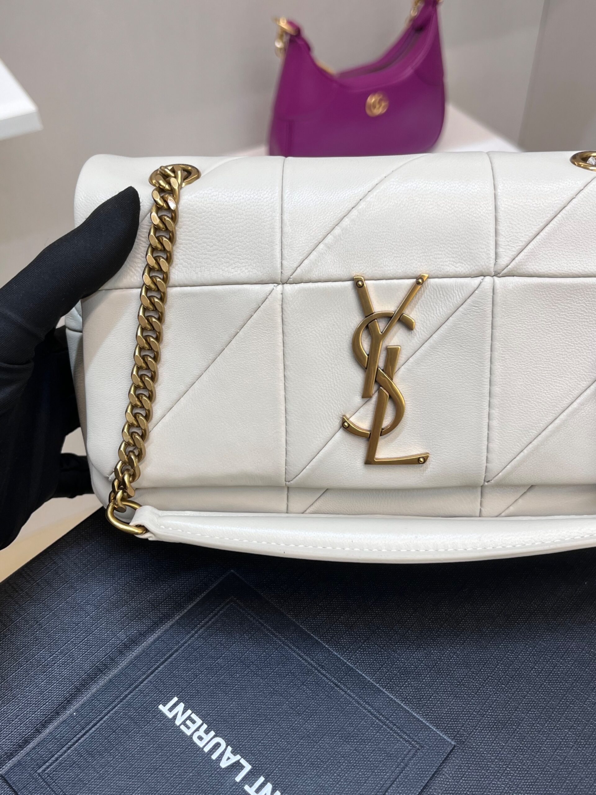 [True-to-ORIGINAL] Sa1nt Lau*nt Jamie Small Chain Bag White For Women 7.8in/20cm