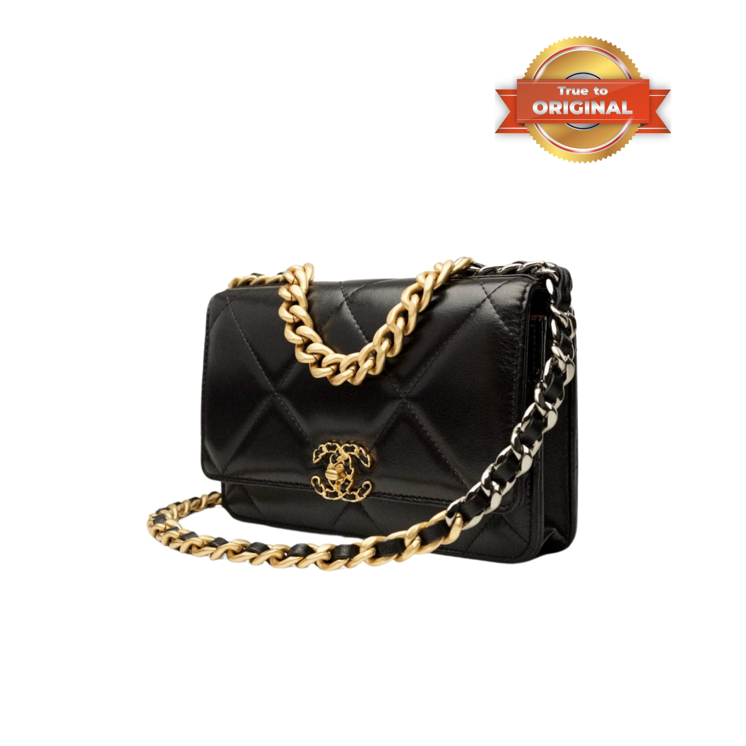 [True-to-ORIGINAL] Ch**el 19 Wallet On Chain Black For Women 19cm/7.5in AP3267 B04852 94305