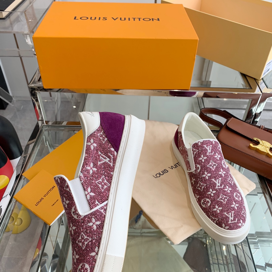 L0vis Vvtt0n Women’s Trocadero Slip On Red For Women LV