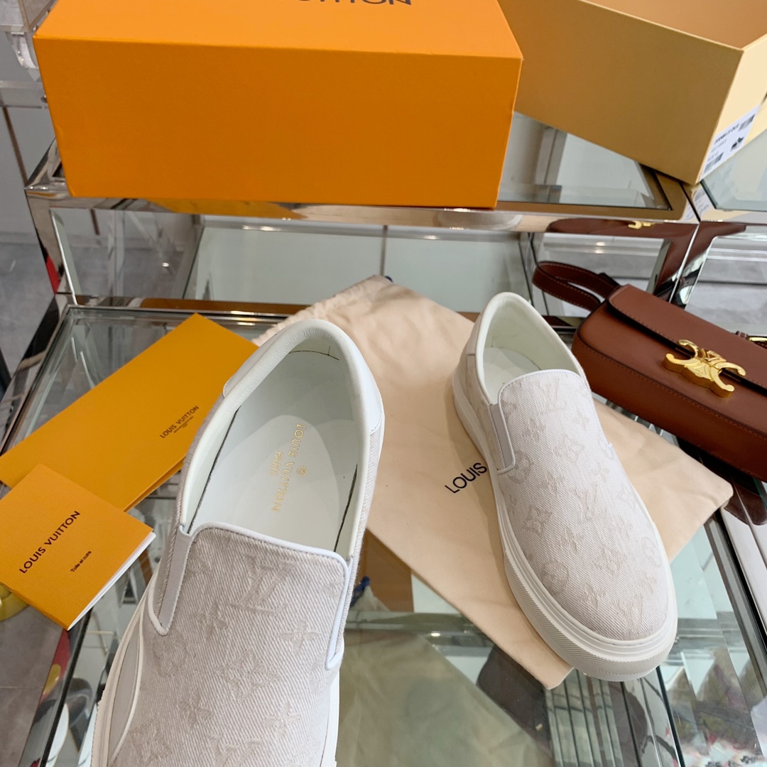 L0vis Vvtt0n Women’s Trocadero Slip On White For Women LV