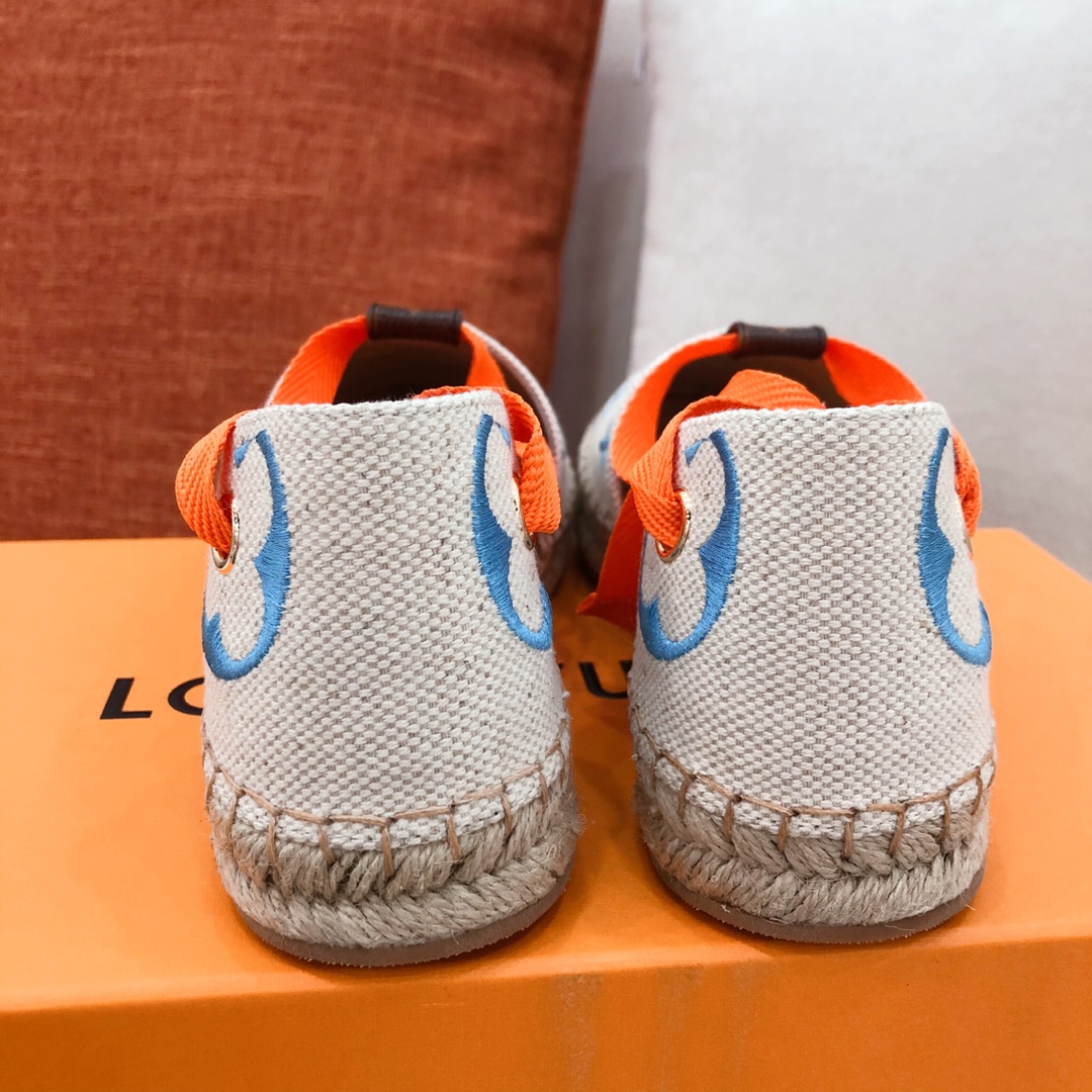 L0vis Vvtt0n Women’s Starboard Flat Espadrille Blue For Women LV