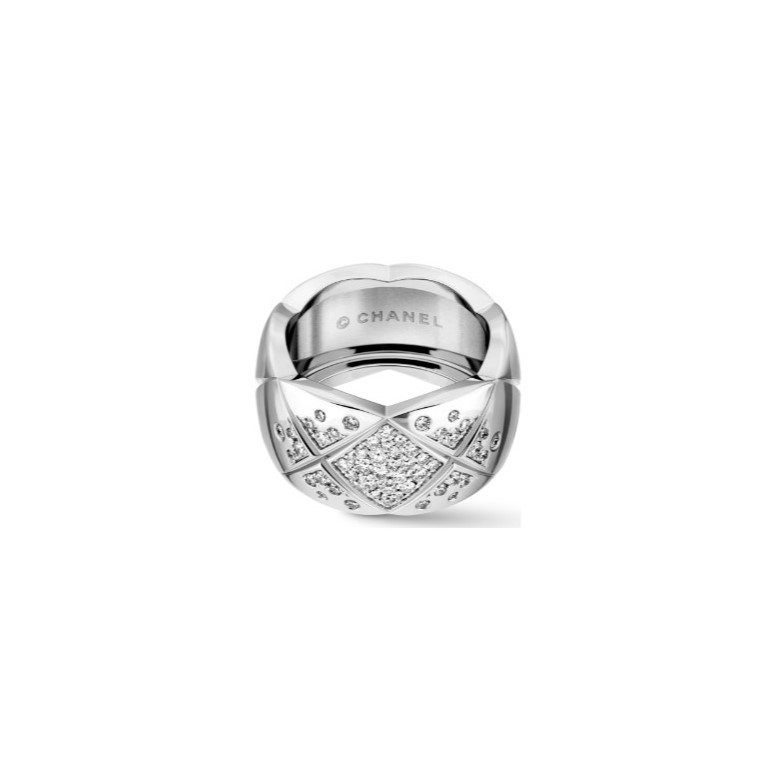 Ch**el Coco Crush Ring White Gold Large Version For Women J10863