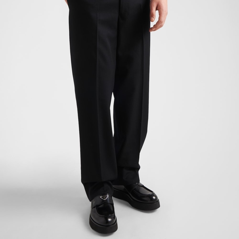 Pra*a Brushed Leather Loafers Black For Men 2DG147_055_F0002_F_X023