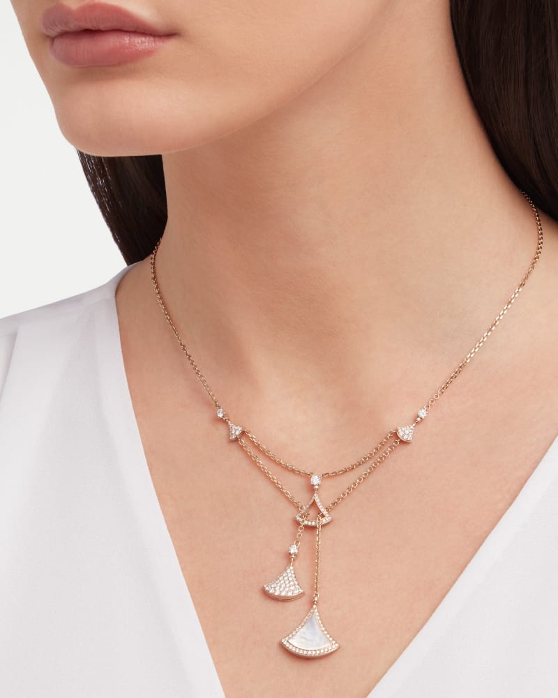 Bv1g*ai Divas’ Dream Necklace Rose Gold For Women 358682