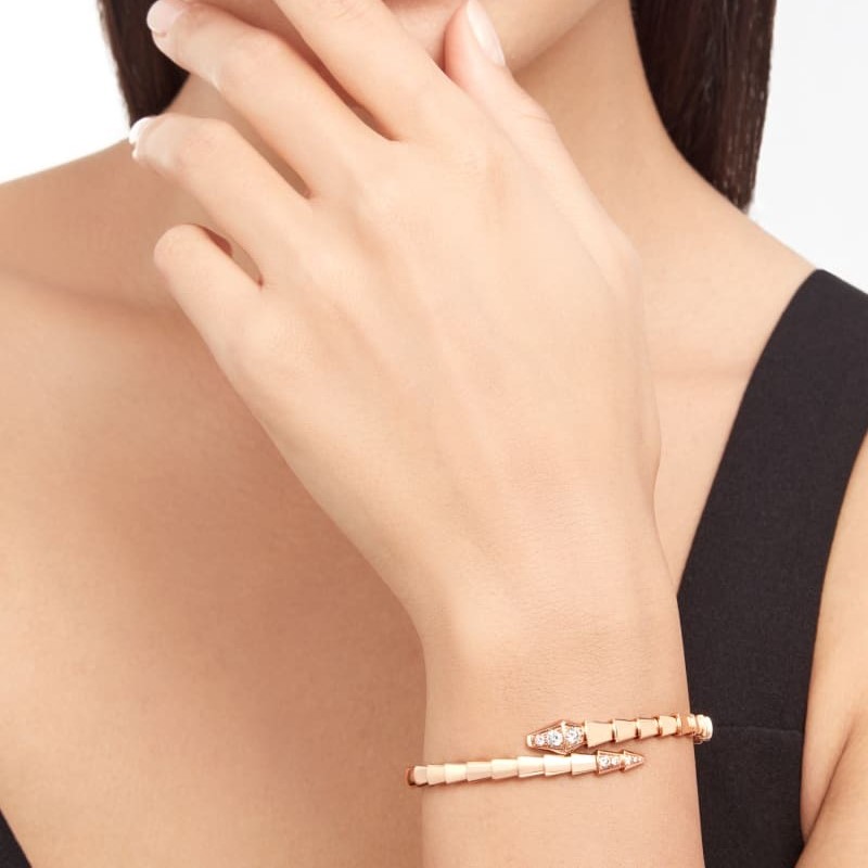 Bv1g*ai Serpenti Viper Bracelet Rose Gold For Women 360704