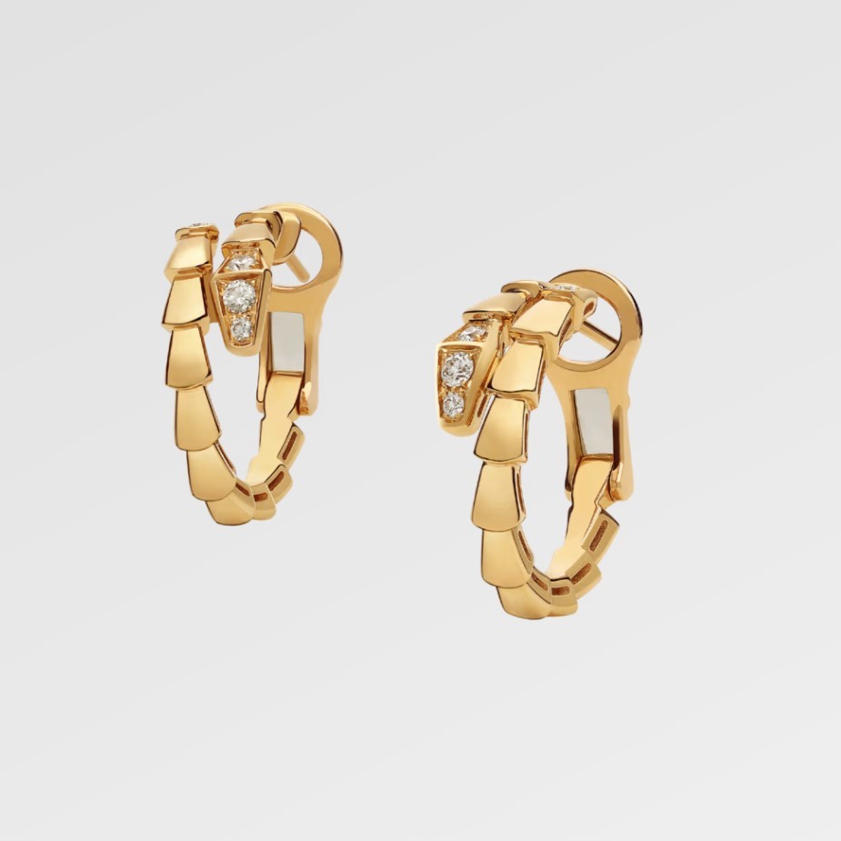Bv1g*ai Serpenti Viper Earrings Yellow Gold For Women 360444