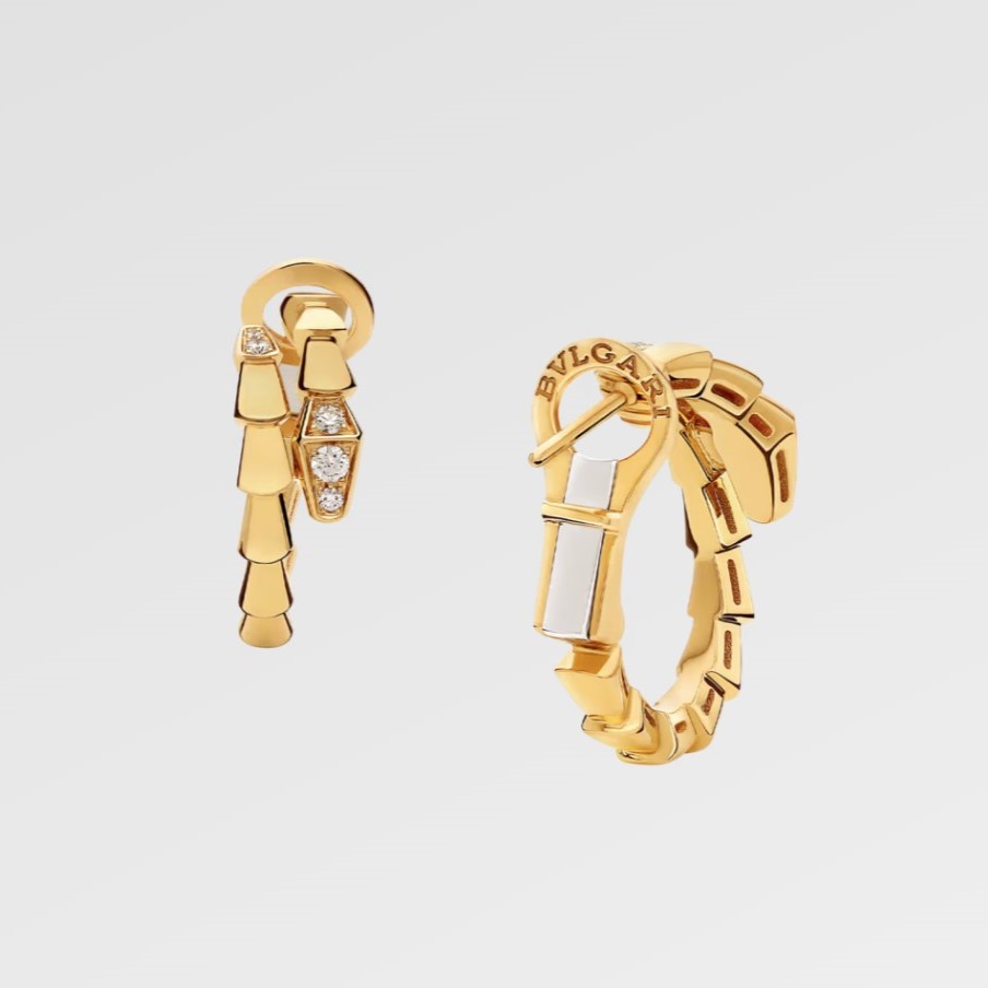 Bv1g*ai Serpenti Viper Earrings Yellow Gold For Women 360444