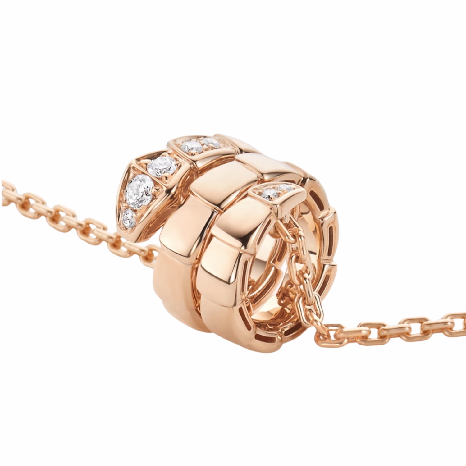 Bv1g*ai Serpenti Viper Necklace Rose Gold For Women 357794