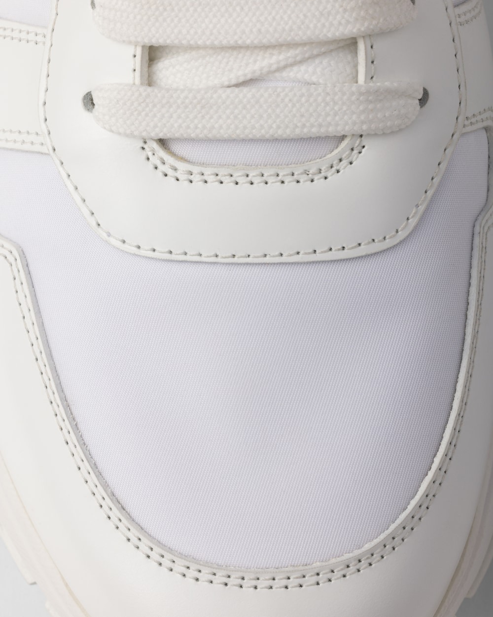 Pra*a Prax 01 Re-Nylon And Brushed Leather Sneakers White For Men 2EE369_3LF5_F0009_F_G000