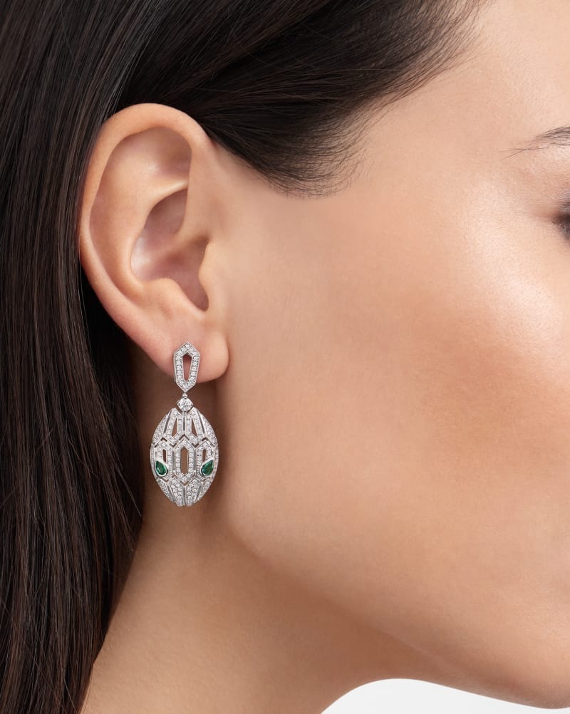 Bv1g*ai Serpenti Seduttori Earrings White Gold For Women 352756