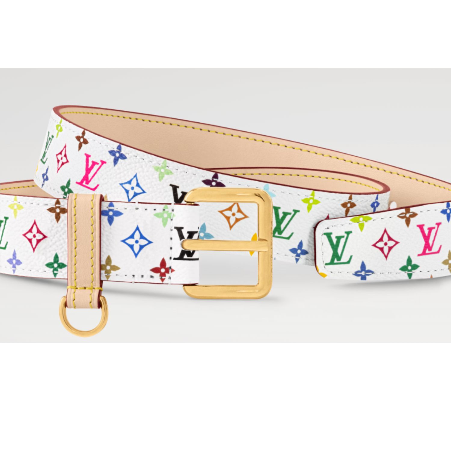 L0vis Vvtt0n LV x TM LV D-Ring 30mm Belt Blanc – M8981U