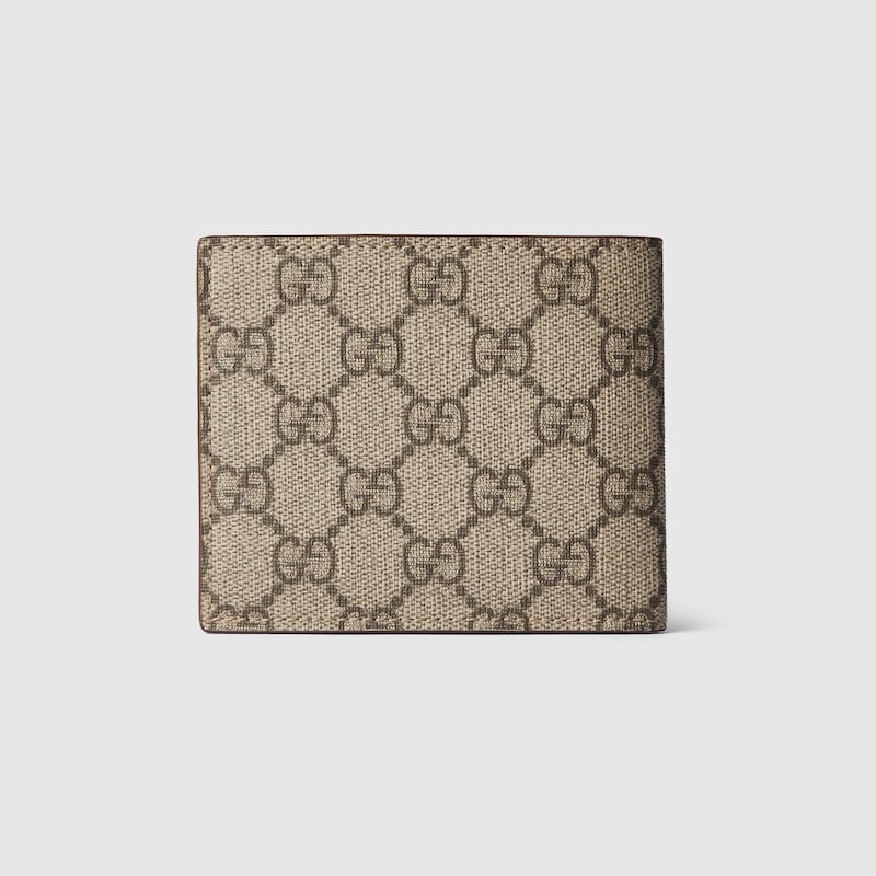 Gvc*1 Grey Interior Bi-Fold Wallet Beige And Ebony For Men 4.3in/11cm 768243 FACQC 9773