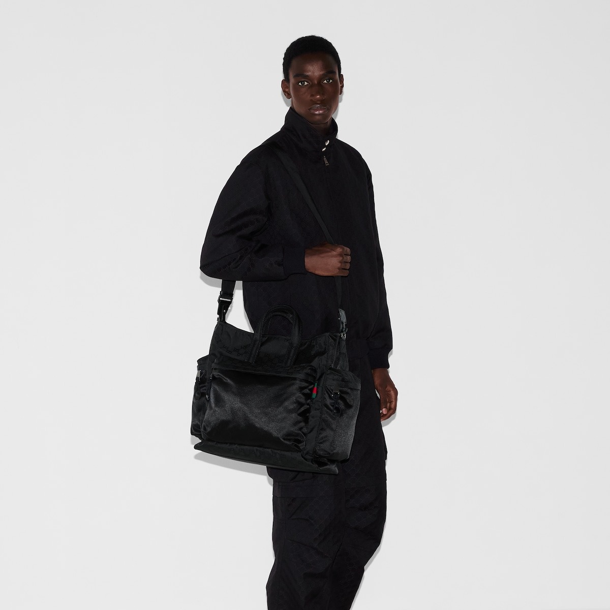 Gvc*1 Large GG Tote Bag Black For Men 15in/38cm ‎‎818962 FAEEE 1062