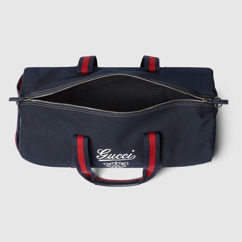 Gvc*1 Large Printed Canvas Duffle Bag Dark Blue 21.3in/54cm 816866 FAD78 4044