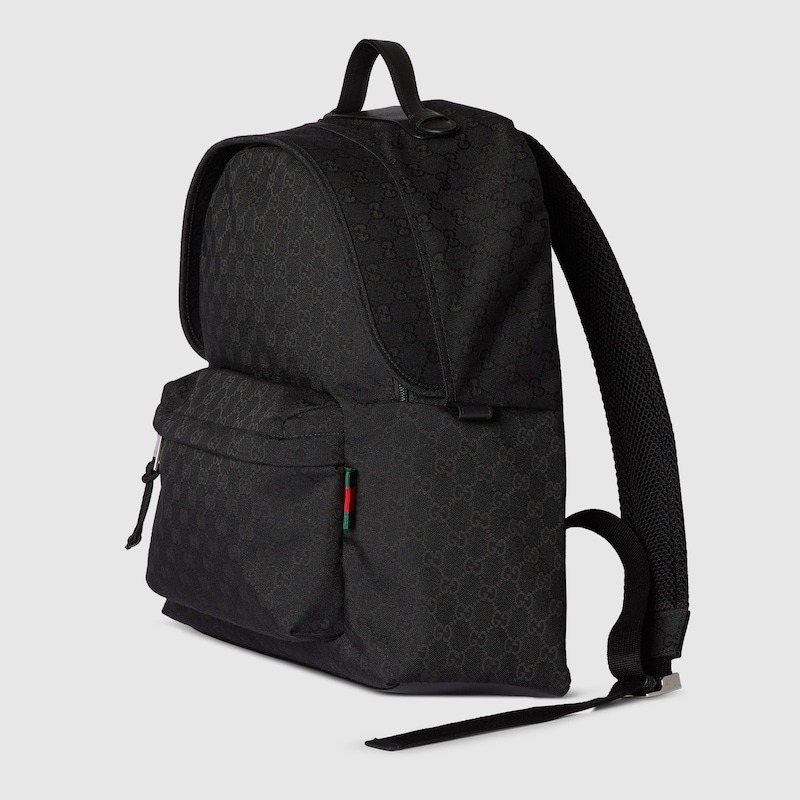 Gvc*1 Medium GG Backpack With Web Black For Men 14.2in/36cm 824624 FAEHZ 1042