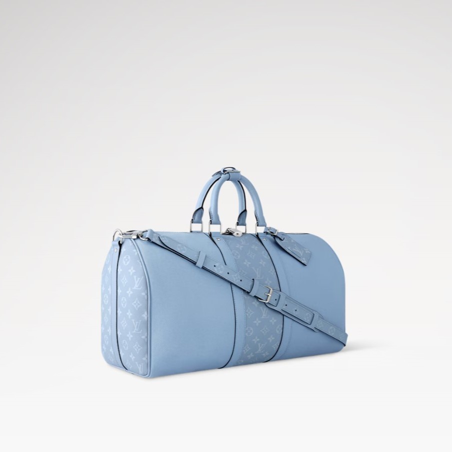 [True-to-ORIGINAL] L0vis Vvtt0n Keepall Bandoulière 50 Sky Blue 19.7in/50cm M14122