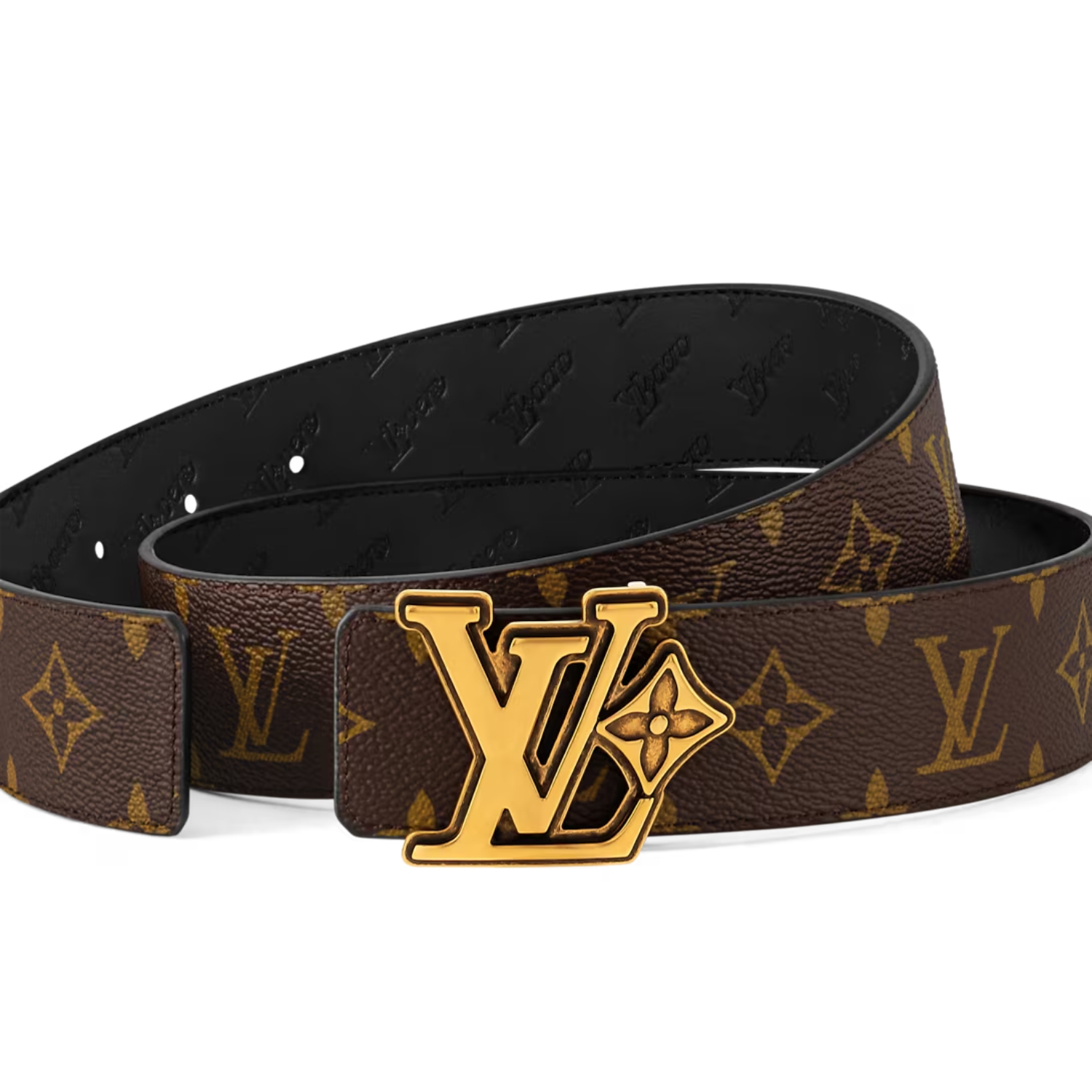 L0vis Vvtt0n LV Flower 40mm Reversible Belt Brown For Men M4061V