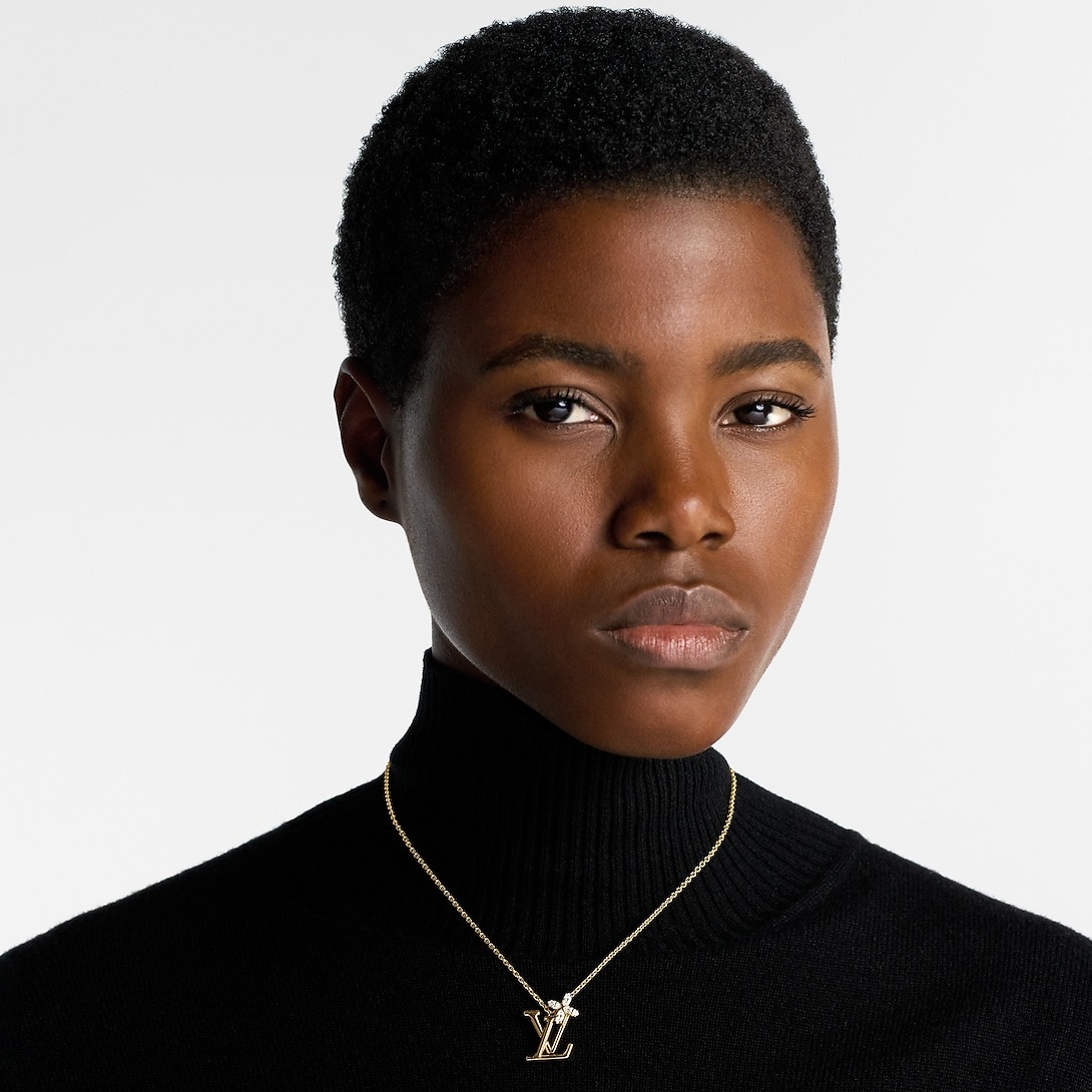 L0vis Vvtt0n LV Iconic Flower Necklace Gold-Toned For Women M02167