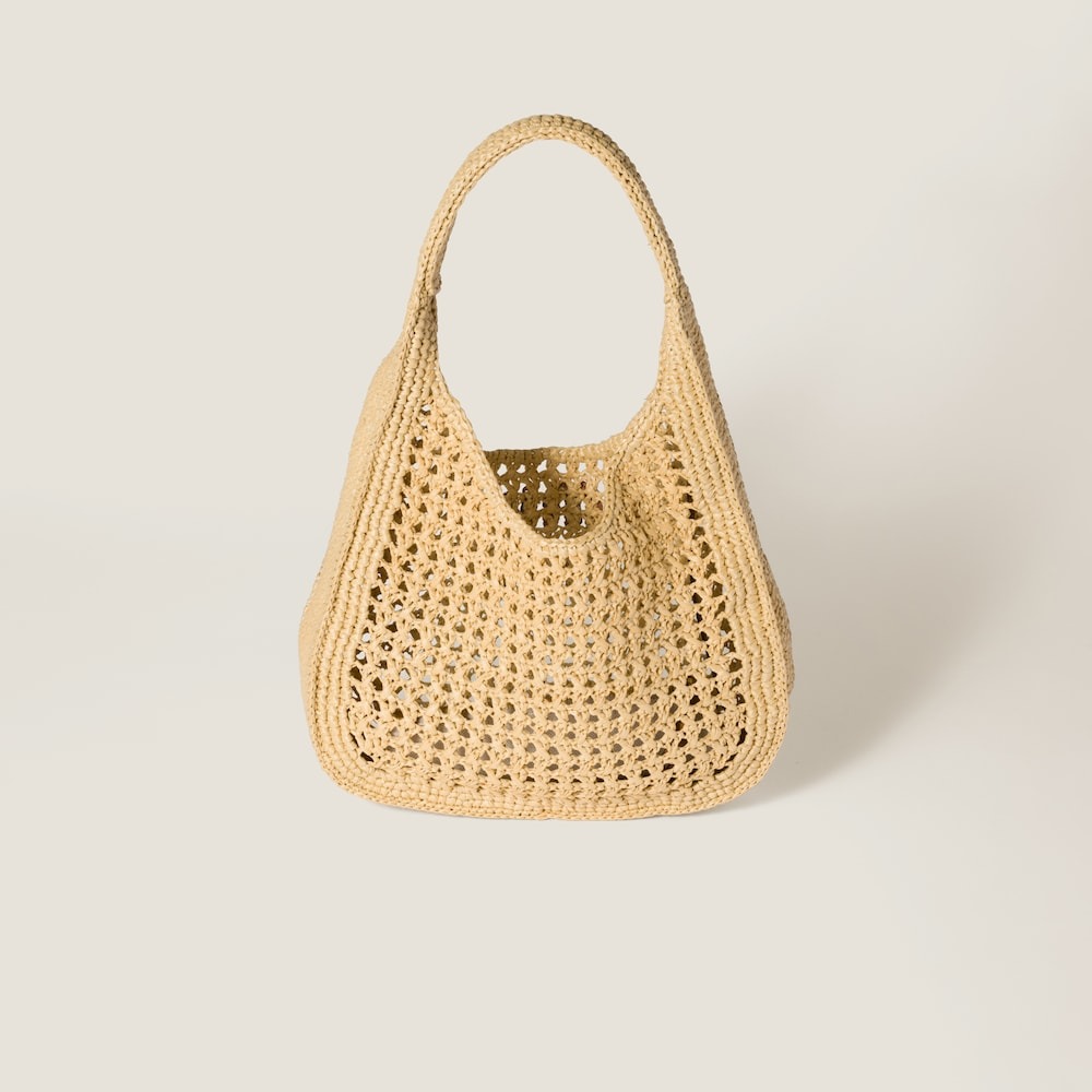 Miu Miu Raffia-Effect Woven Hobo Bag Beige For Women 30cm/12in – 5BC164_ADO1_F0A5T_V_OOO