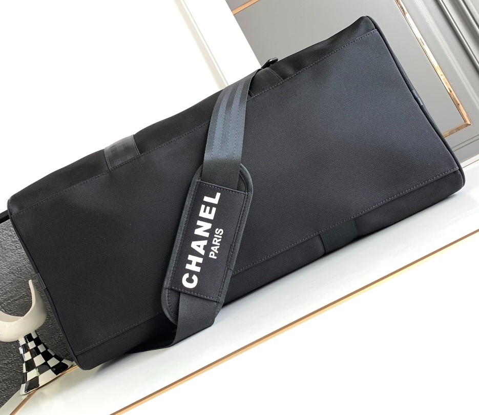 Ch**el Novelty Boston Travel Bag Black For Women 17.7in/45cm