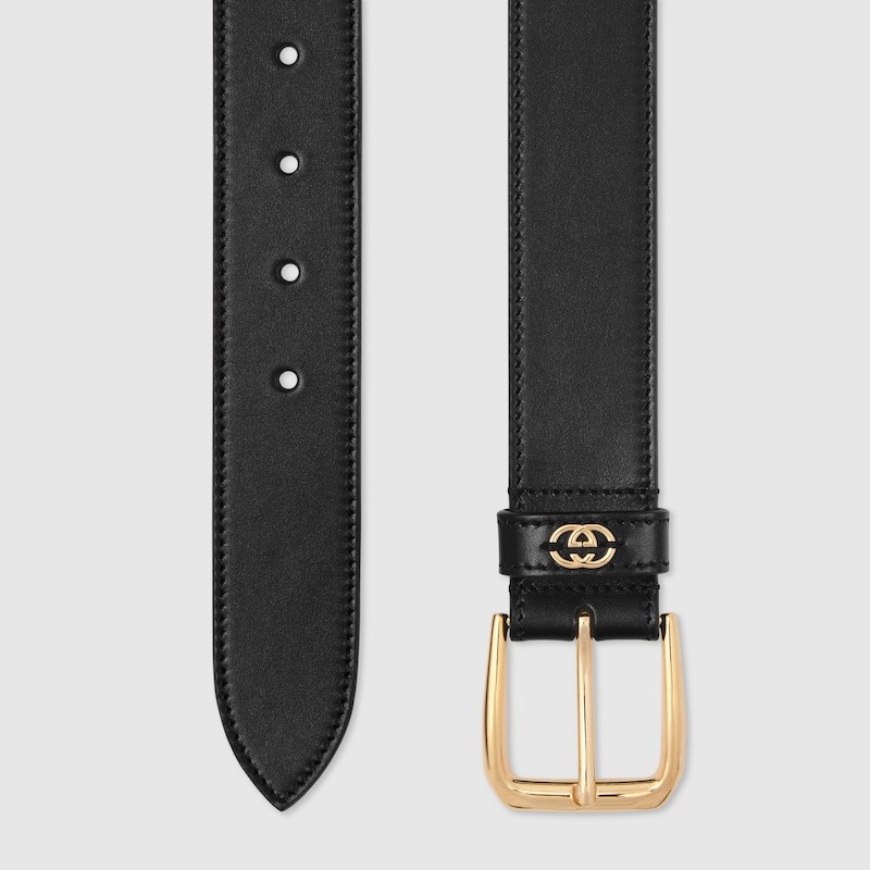 Gvc*1 Belt With Interlocking G Detail 35mm Black For Men ‎673921 AP00G 1000